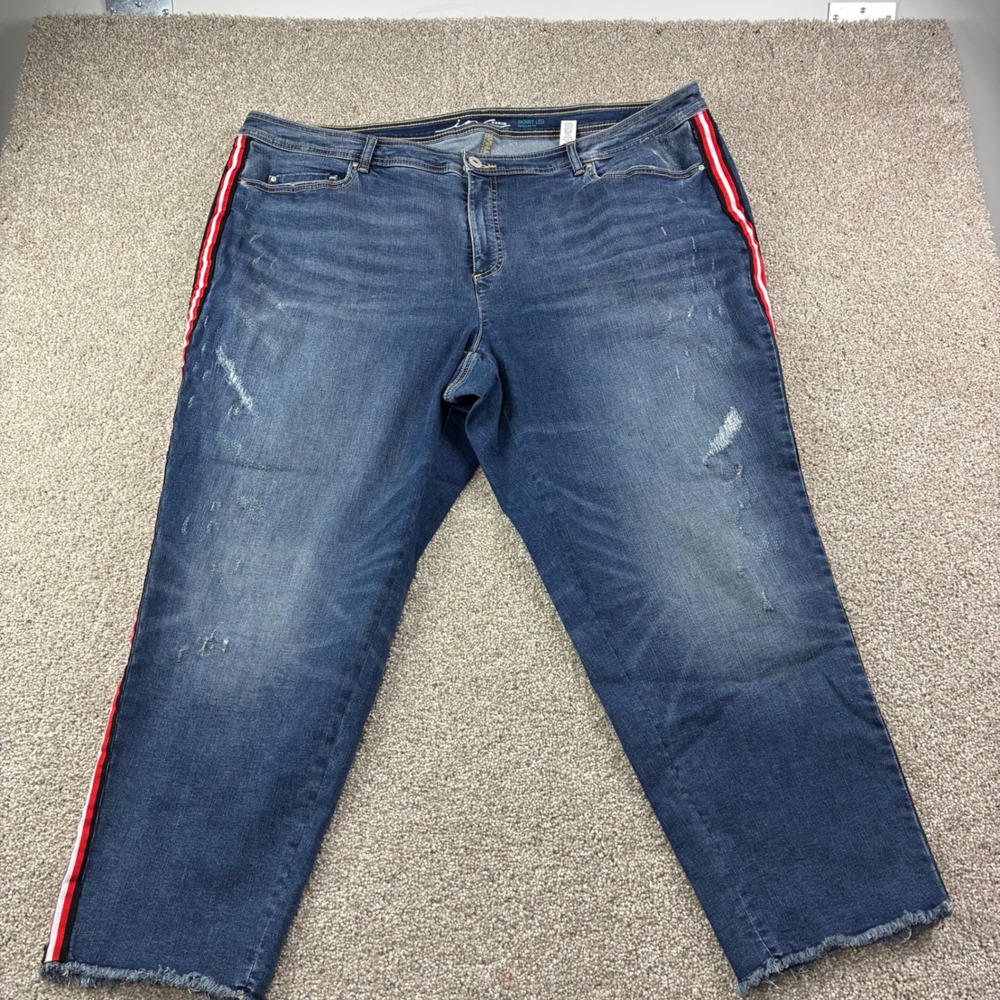 INC International‎ Concepts Womens Size 24W Skinny Leg Blue Denim Retro Casual